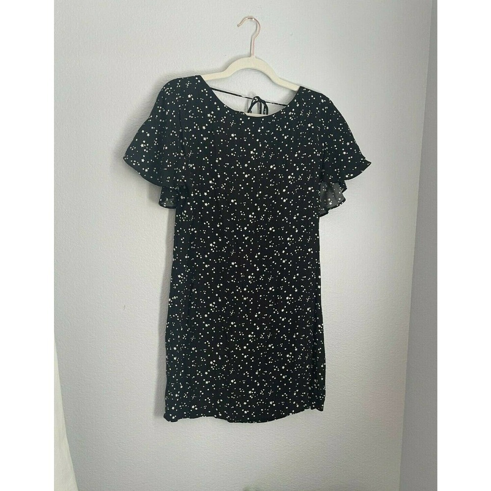 Zara Basic Star Print Ruffle Back Mini Shift Dress - Picture 5 of 7
